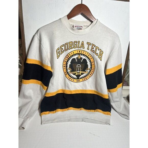 Vintage 90s Georgia Tech Crewneck Sweatshirt USA Fits Small.    J - Picture 1 of 8